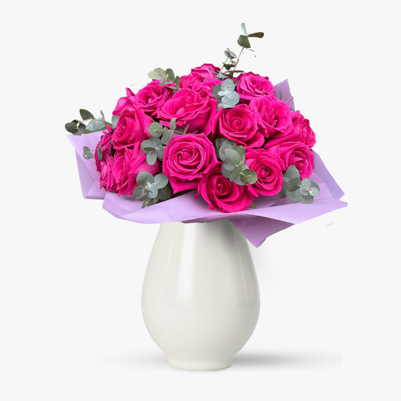 Buchet de 19 trandafiri roz