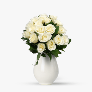 Buchet de 19 trandafiri albi