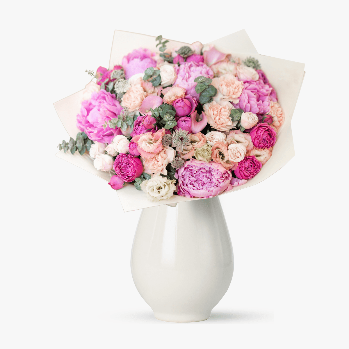 Buchet de bujori, hortensie si trandafiri – Premium Buchet