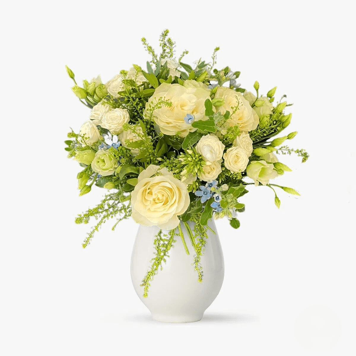 Buchet de vara cu trandafiri albi – premium albi