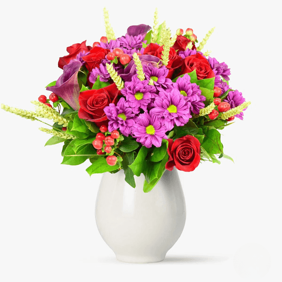 Bouquet with chrysanthemums and roses