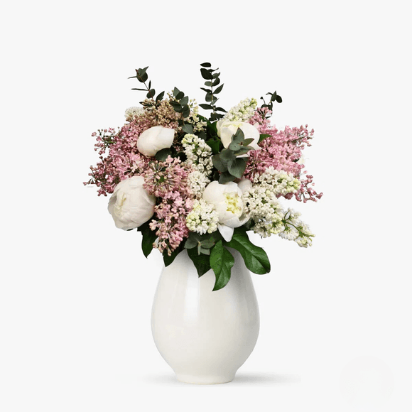 Bouquet with bat and peonies