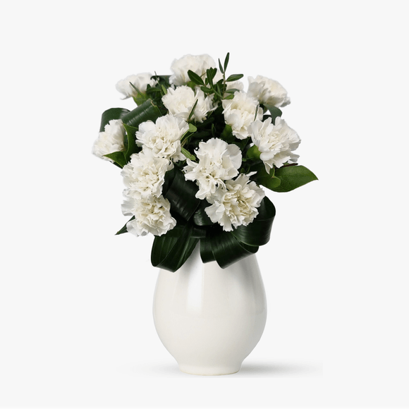 Bouquet of 13 white carnations