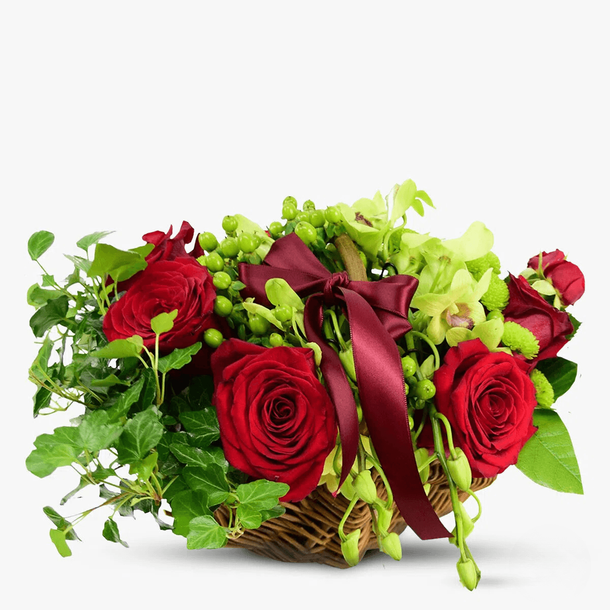 Cos cu flori – Aranjament cosulet cu trandafiri – Standard Aranjament imagine 2022