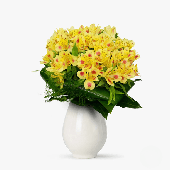 Buchet de 9 alstroemeria galbene