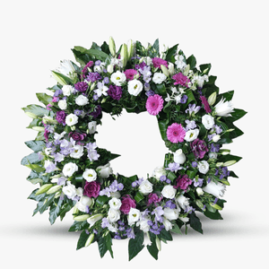 Magenta funeral wreath