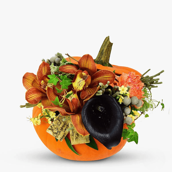 Pumpkin with flowers