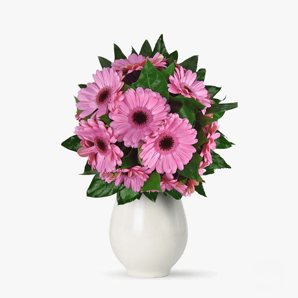 Buchet de 15 gerbera roz