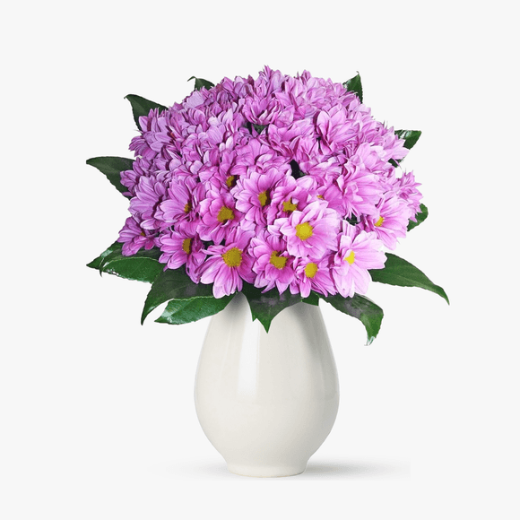 Buchet de 17 crizanteme roz