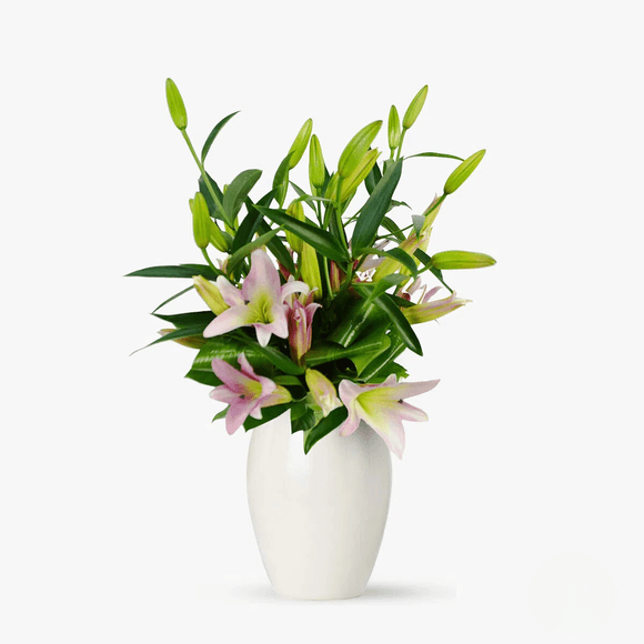 Bouquet of 5 pink imperial lilies