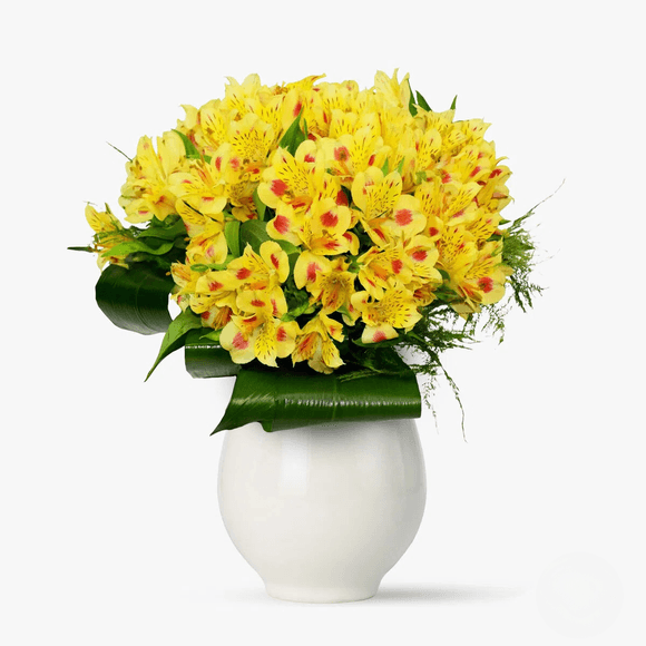 Buchet de 15 alstroemeria galbene