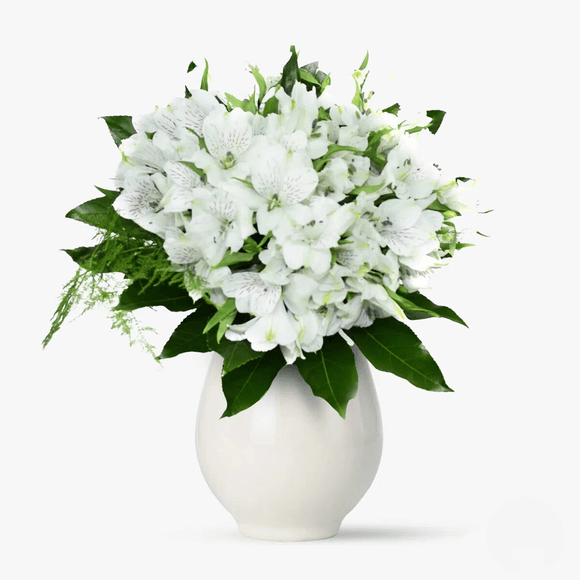 Buchet de 15 alstroemeria albe