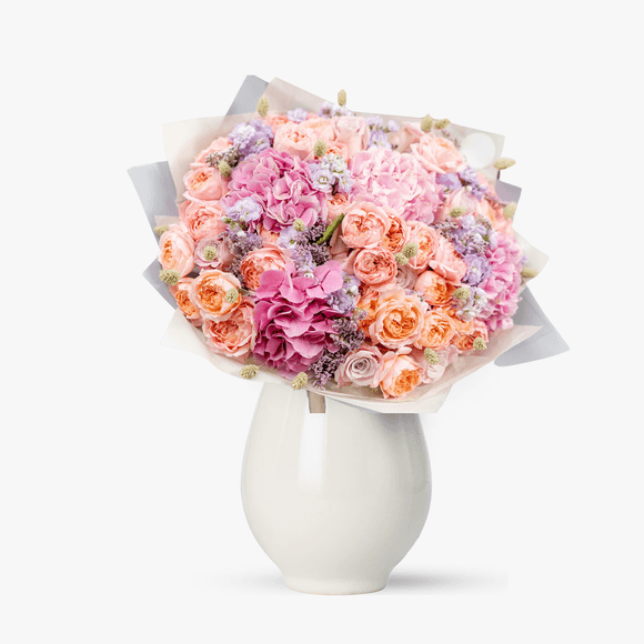 Buchet cu hortensie Pastel de vara