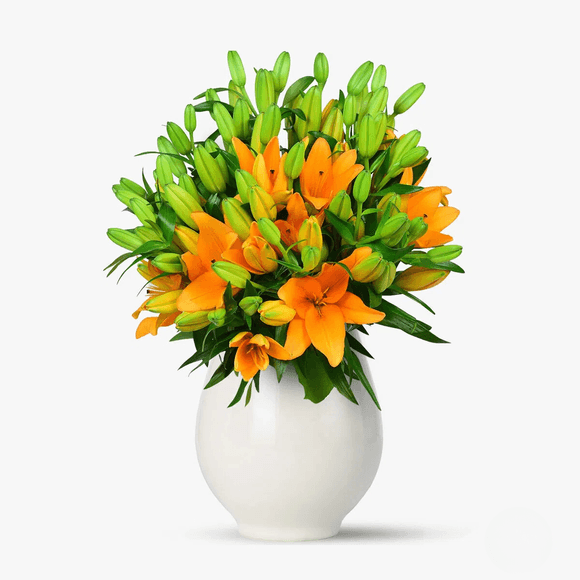 Buchet de 19 crini asiatici portocalii