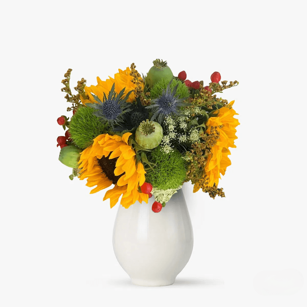 Buchet cu floarea soarelui si eryngium – Standard Buchet imagine 2022