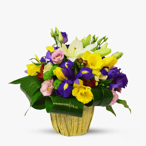 Arrangement with iris and daffodils