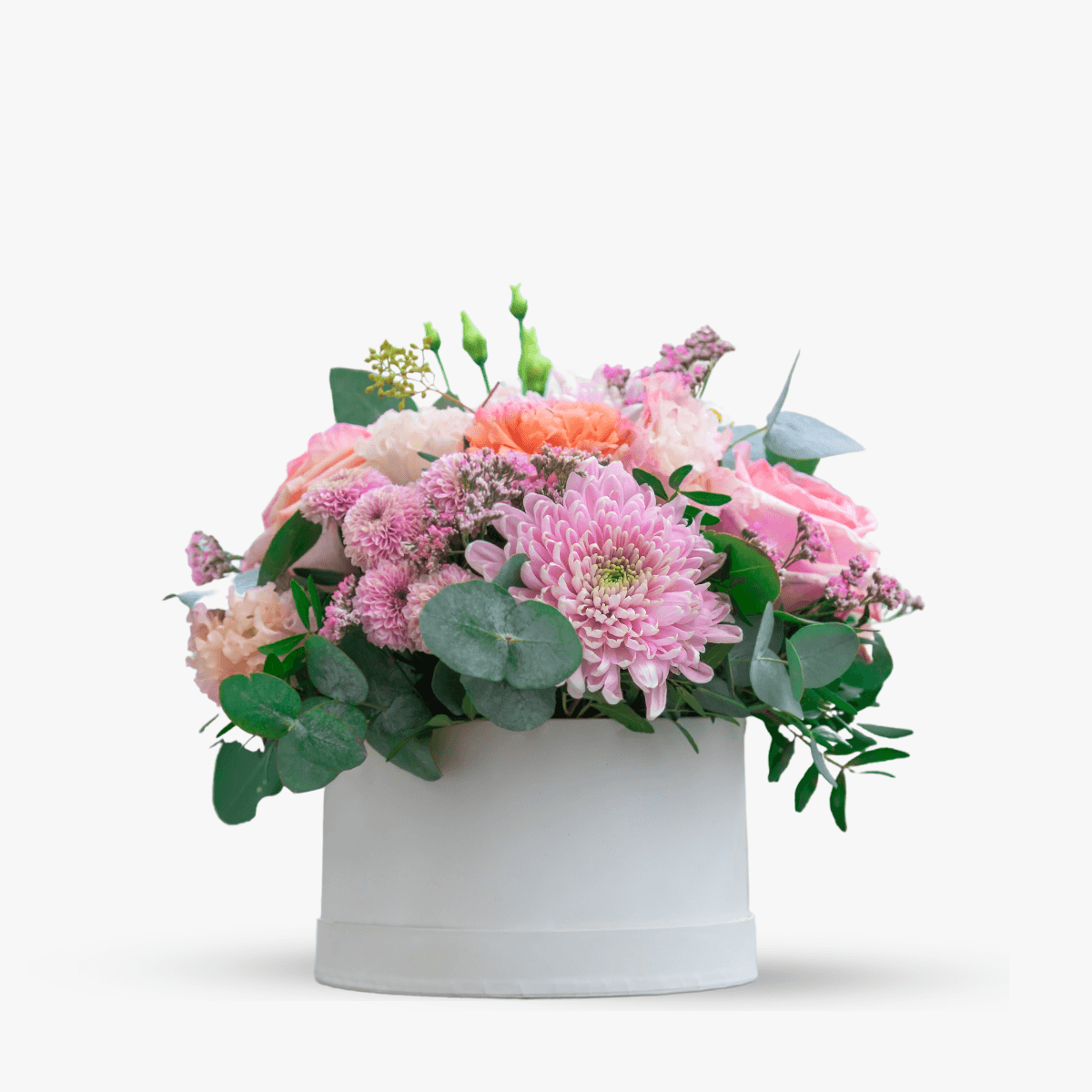 Aranjament in cutie cu crizanteme – Standard Aranjament imagine 2022