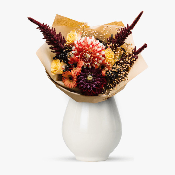 Autumn bouquet with dahlias