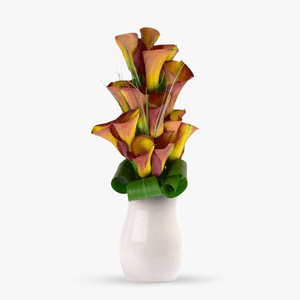 Bouquet of 15 orange calla lilies