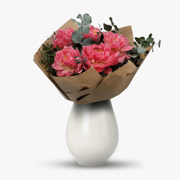 Buchet de 5 bujori coral