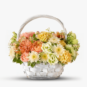 Raw green flower basket