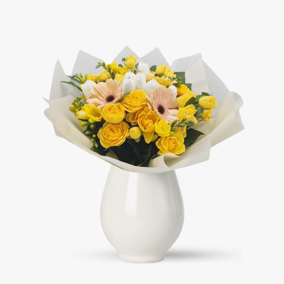 Yellow bouquet Flowers and sun