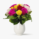 Buchet de 17 trandafiri multicolori