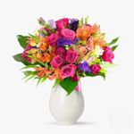 Buchet de flori cu alstroemeria si minirosa „Vise colorate”
