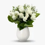 Buchet de 21 trandafiri albi